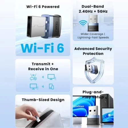 Vention Adaptador USB WiFi KDEB0 900Mbps